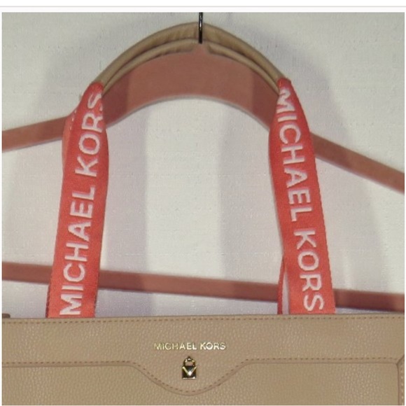 Michael Kors Limited Edition Blush Textured Double Strap Tote Shoulder Bag - Picture 2 of 7